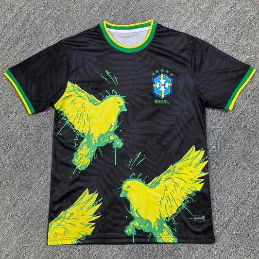 Maillot Brésil Concept oiseaux noir 24/25